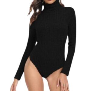 Laolasi Black Turtleneck Bodysuit Sz.2XL EUC Runs Small.